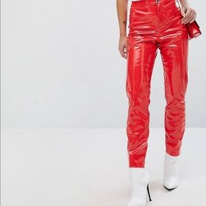 Miss Selfridge High Waist Vinyl Pants